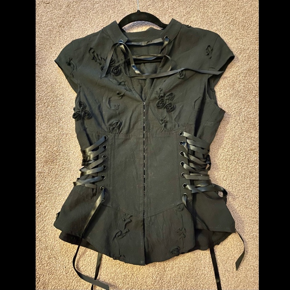 Lip Service Blacklist Sample black hook and eye gothic top